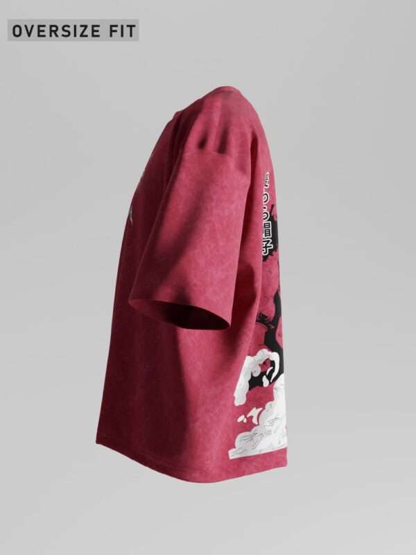 Luffy vs Kaido Oversized T-Shirt ( Acid Washed) - Image 3